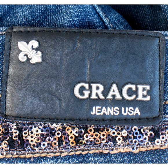 Grace In LA Bootcut Flare Flap Pockets Sz 27 - Picture 3 of 10